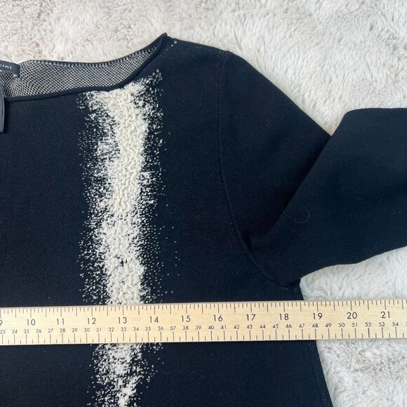 Vintage Sarah Pacini Black Womens One Size Knit Sweater Dress A-Line Long Sleeve - Picture 7 of 9